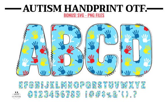 Autism Handprint: A Vibrant Display Typeface for Creative Crafters